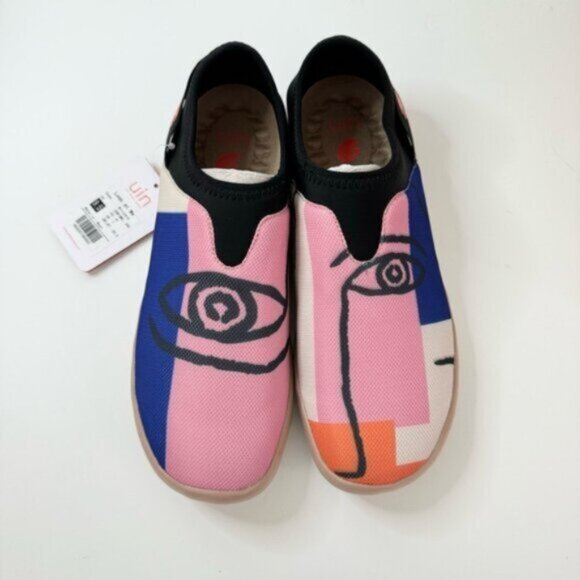 UIN Size 9.5 NWT Slip On Shoes Mesh Comfortable Loafers Look at me Black Mesh - Picture 2 of 11